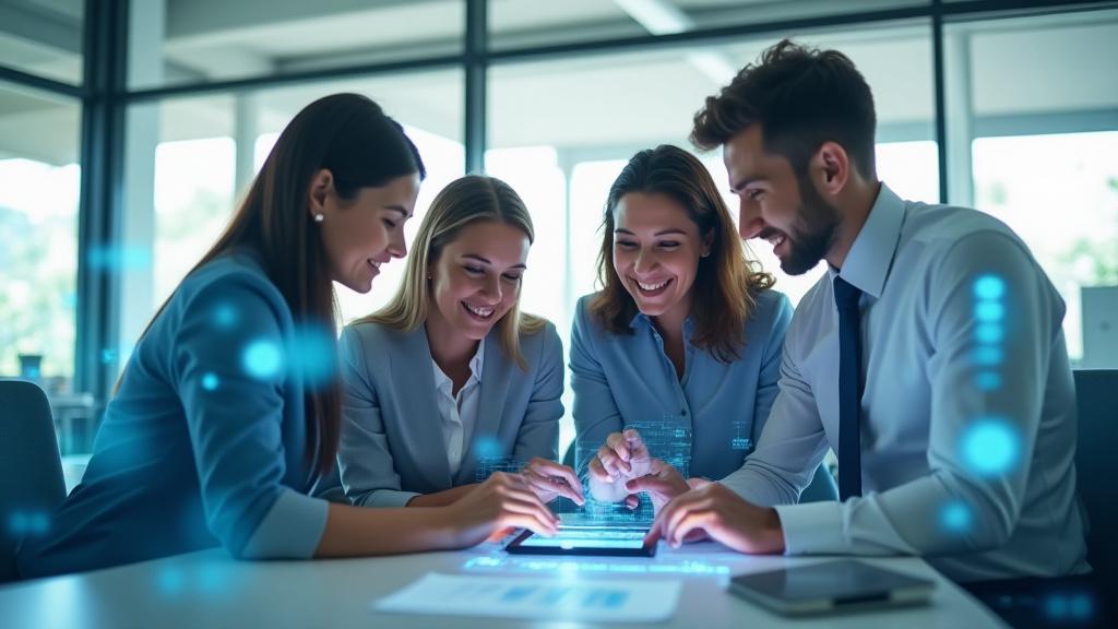 Team collaborating efficiently with digital documents