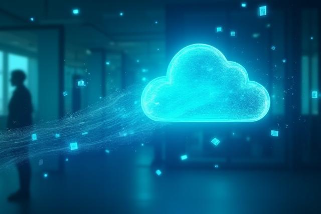 Digital documents flowing into a cloud system, representing modern document management.